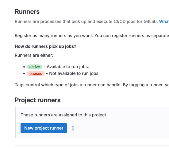 New project runner