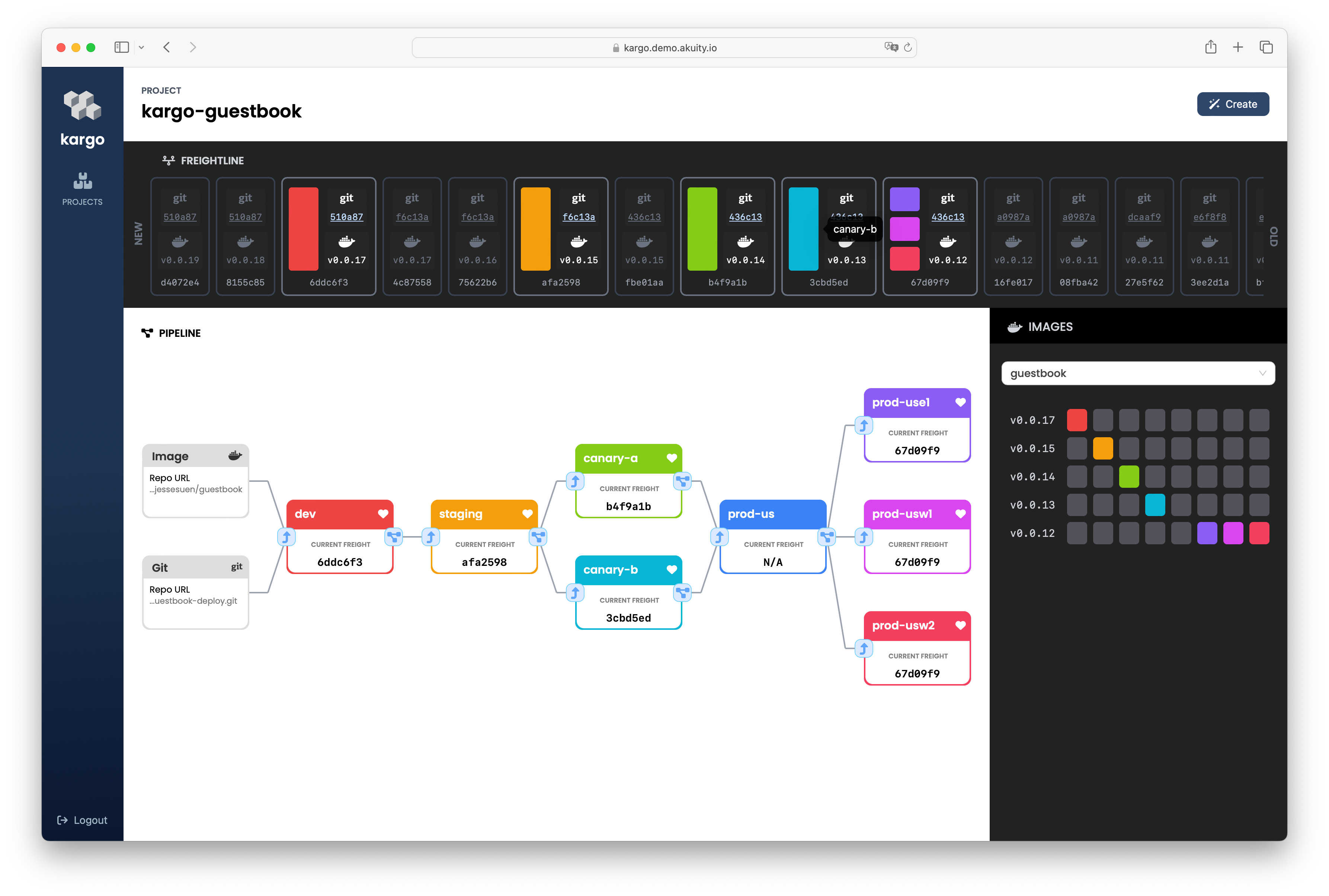 Interface de Kargo