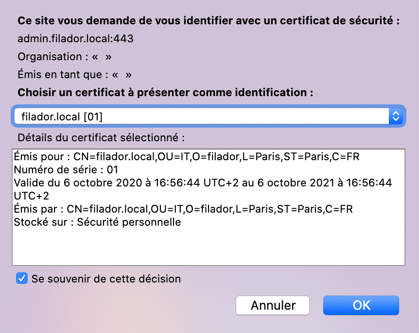 Certificate confirmation